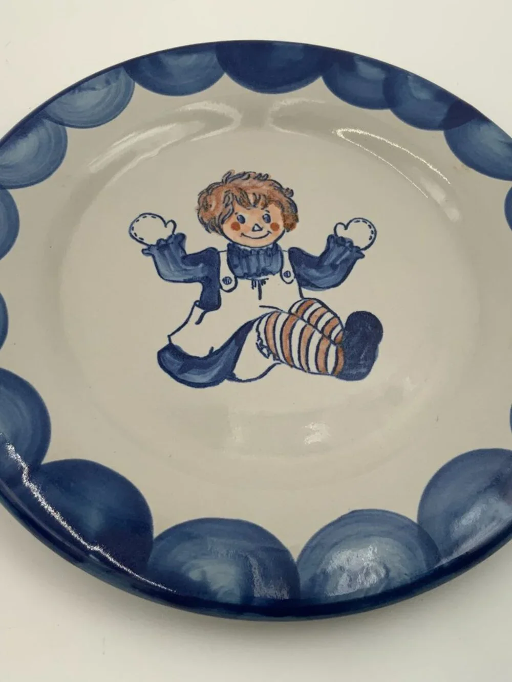 Hand Painted Louisville Stoneware Raggedy Ann Doll Vintage Plate